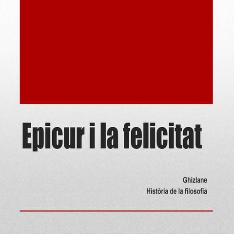 Epicur i la felicitat