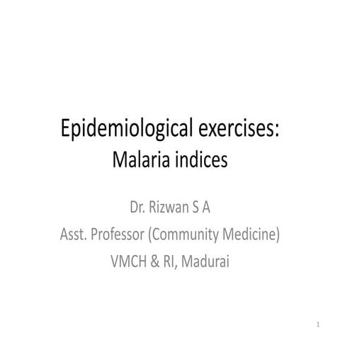 Indicators of malaria control