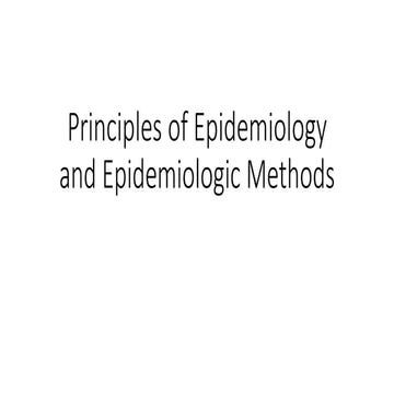 Type of epidemiology and epidemiological methods
