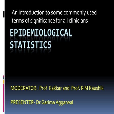 Epidemiological statistics
