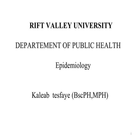 introduction to Epidemiology 