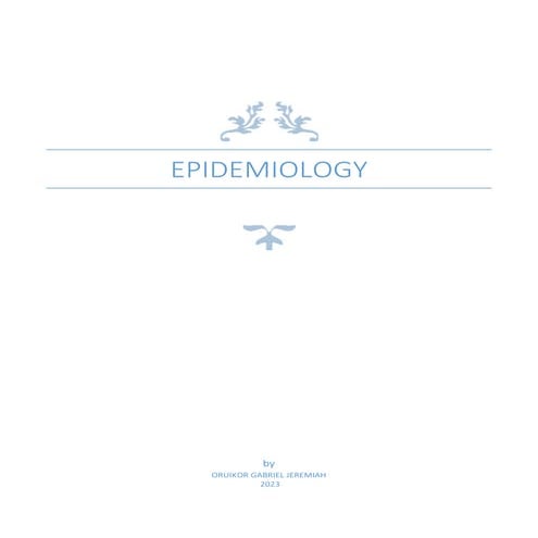 EPIDEMIOLOGY HANDOUT 