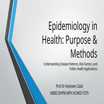 Basic Epidemiology for Health & Disease Control