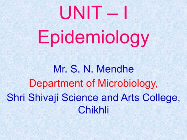 Epidemiology, modes of transmission   control of comm. disease ppt