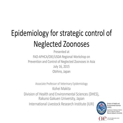Epidemiology for strategic control of neglected zoonoses