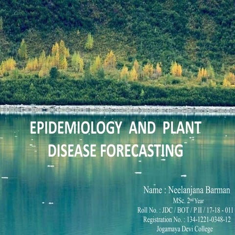 Epidemiology and plant disease forecasting