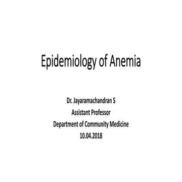 Epidemiology of anemia