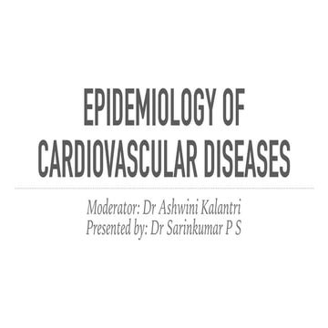 Epidemiology of Cardiovascular Diseases