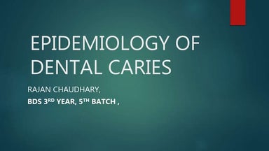Epidemiology of dental caries