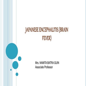 Epidemiology of japanese encephalitis