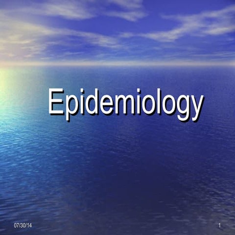 Epidemiology ppt