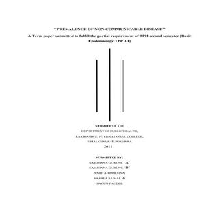 PREVALENCE OF NON-COMMUNICABLE DISEASE