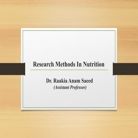 Epidemology  methods-Nutrition Epidemiology