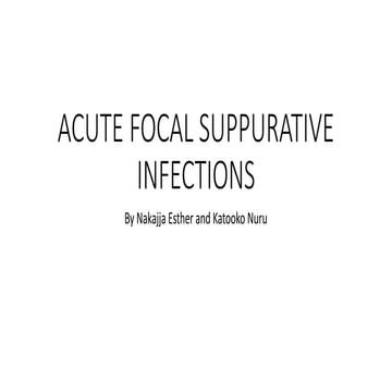 Comprehensive Overview of Acute Focal Suppurative Infections: Epidural ...