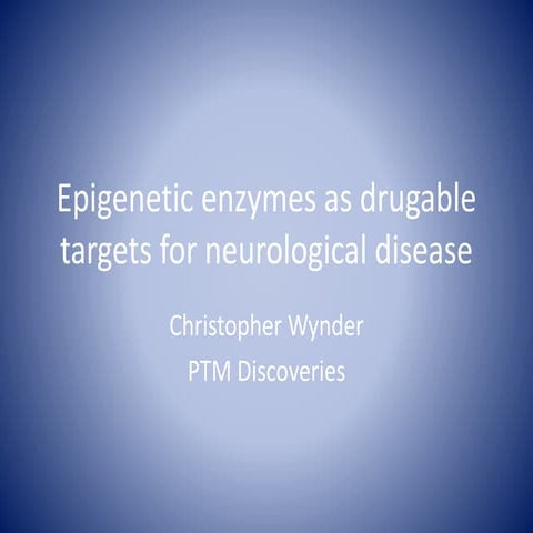 KDM5 epigenetic modifiers as a focus for drug discovery