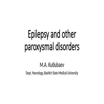 The Brain and Epilepsy: Exploring Neurological Perspectives | PPTX