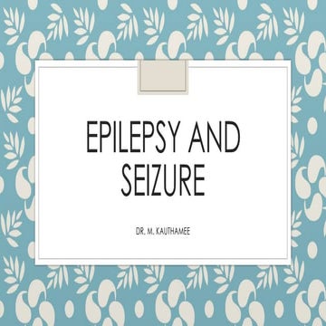 Management of epilepsy | PPTX