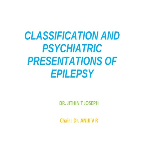 Epilepsy classification