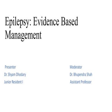 Management of epilepsy | PPTX