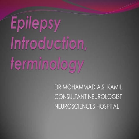 Epilepsy history and terminology