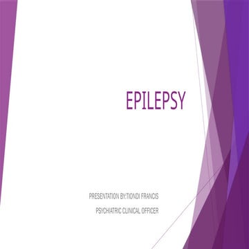 clinical presentation about epilepsy and its pharmacological management ...