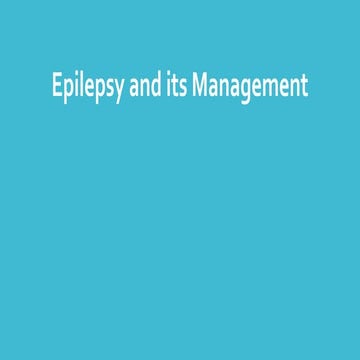 Epilepsy and its Management 