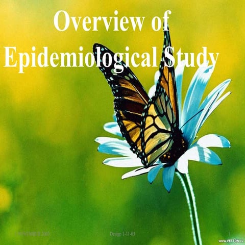 Overview of Epidemiological Study