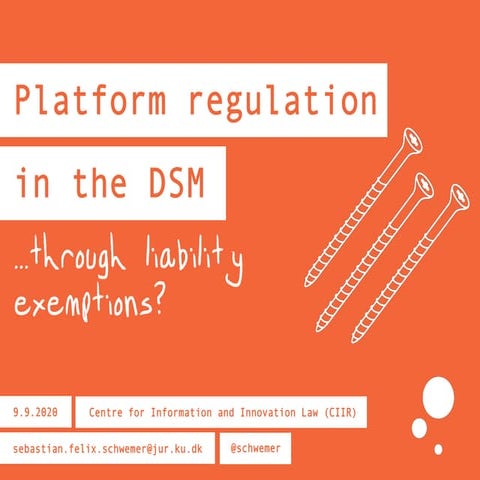 Platform regulation in the DSM... through liability exemptions?