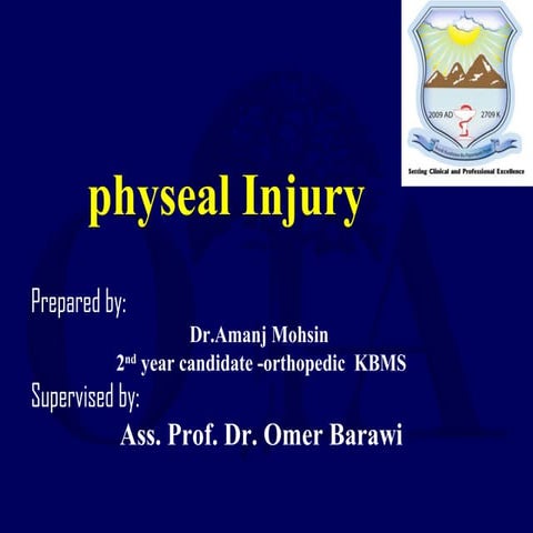 Epiphyseal injury. amanj mohsin