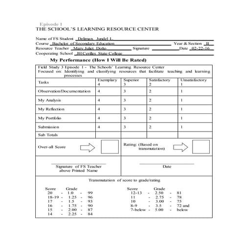 Field Study 3 Episode 1
