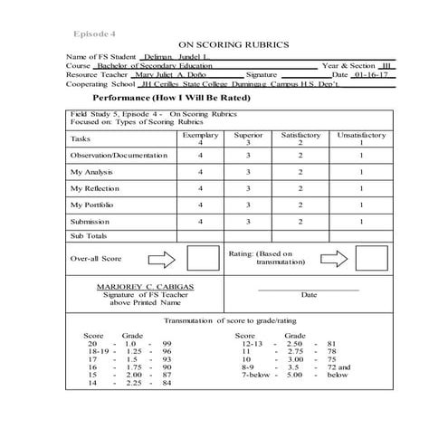 Field Study 5 Episode 4
