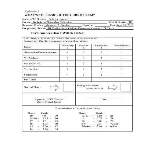 Field Study 4 Episode 5