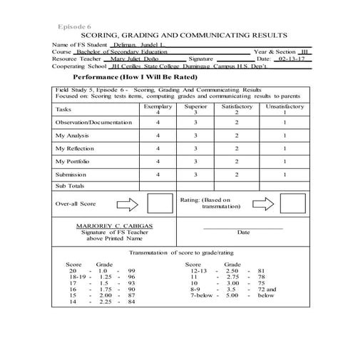 Field Study 5 Episode 6