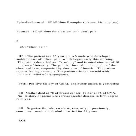 EpisodicFocused   SOAP Note Exemplar (pls use this template).docx