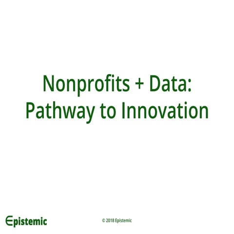 Nonprofits + Data: Pathway to Innovation