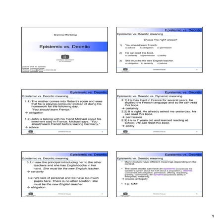 Epistemic vs deontic