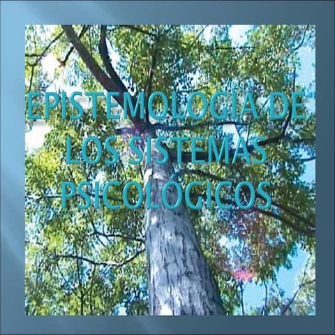 Epistemologa de los sistemas psicolgicos