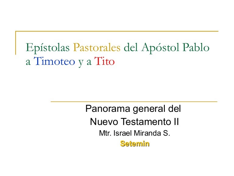 Epistola pastorales timoteo_tito