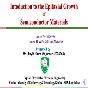 Epitaxial growth - Fabrication