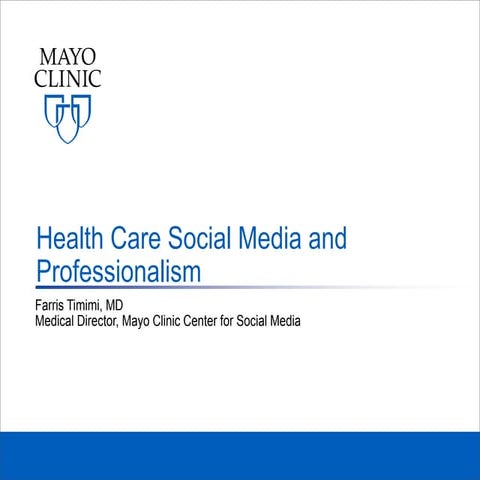 EPL 101: Health Care Social Media and Professionalism