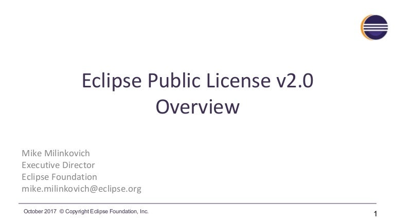 Overview of the Eclipse Public License version 2.0