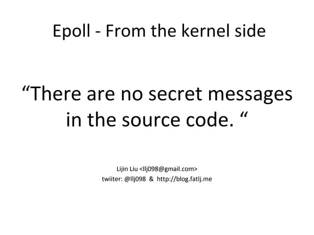 Epoll -  from the kernel side