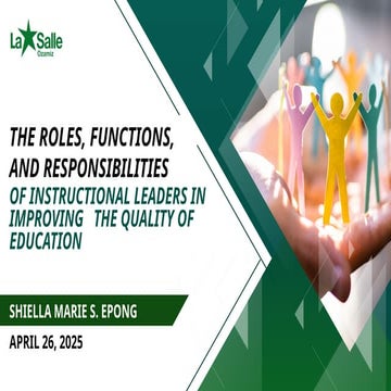 THE ROLES, FUNCTIONS, AND RESPONSIBILITIES OF INSTRUCTIONAL LEADERS ...