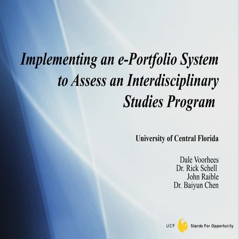 Implementing an e-Portfolio System to Assess an Interdisciplinary Studies Pro...