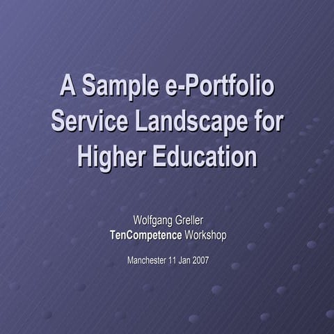 e-Portfolio Service Model for HE (2007)