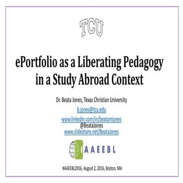 E portfolio as a liberating pedagogy in a study abroad context