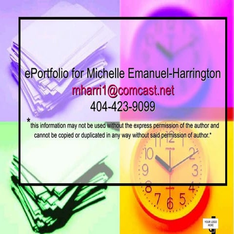 E Portfolio For Michelle Emanuel Harrington Updated