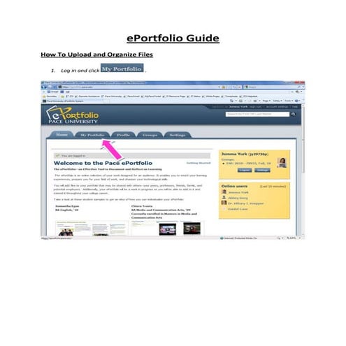 E portfolio guide  how to upload and manage files