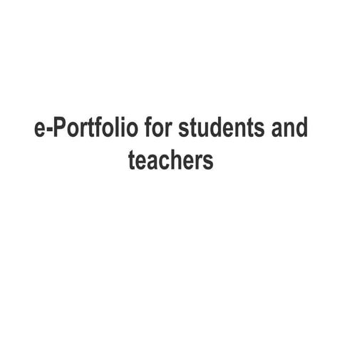 E portfolio presenation