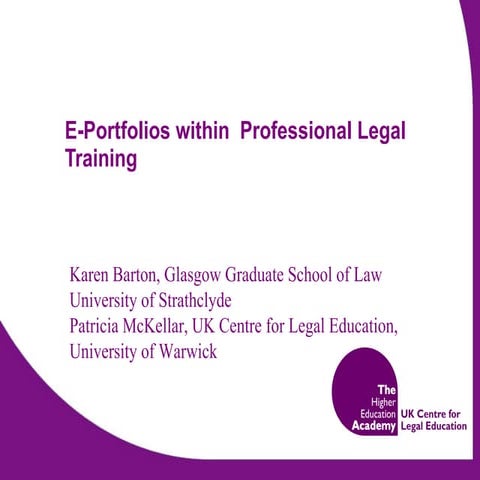 E-portfolios within professional legal training